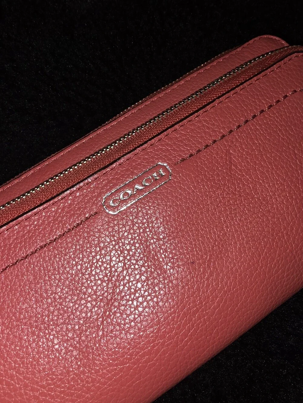 Coach Double Zip Wallet Coral